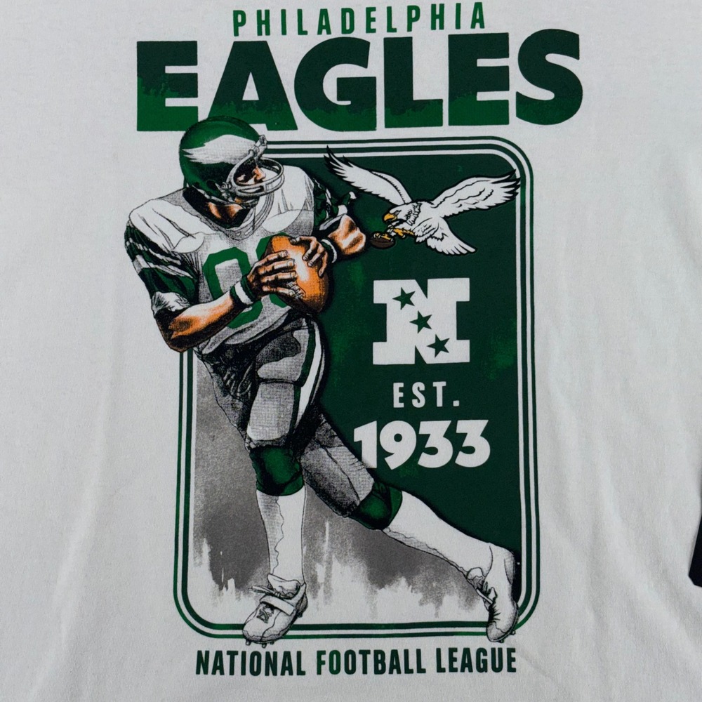 47 Brand Philadelphia Eagles Historic NFL T-Shirt Mens Sandstone White FL24TM M
